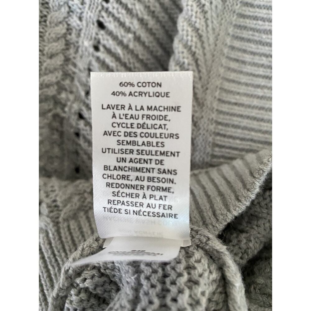 Caslon V-Neck Cable Sweater,gray women size S Cotton Blend A003031 - Picture 7 of 7